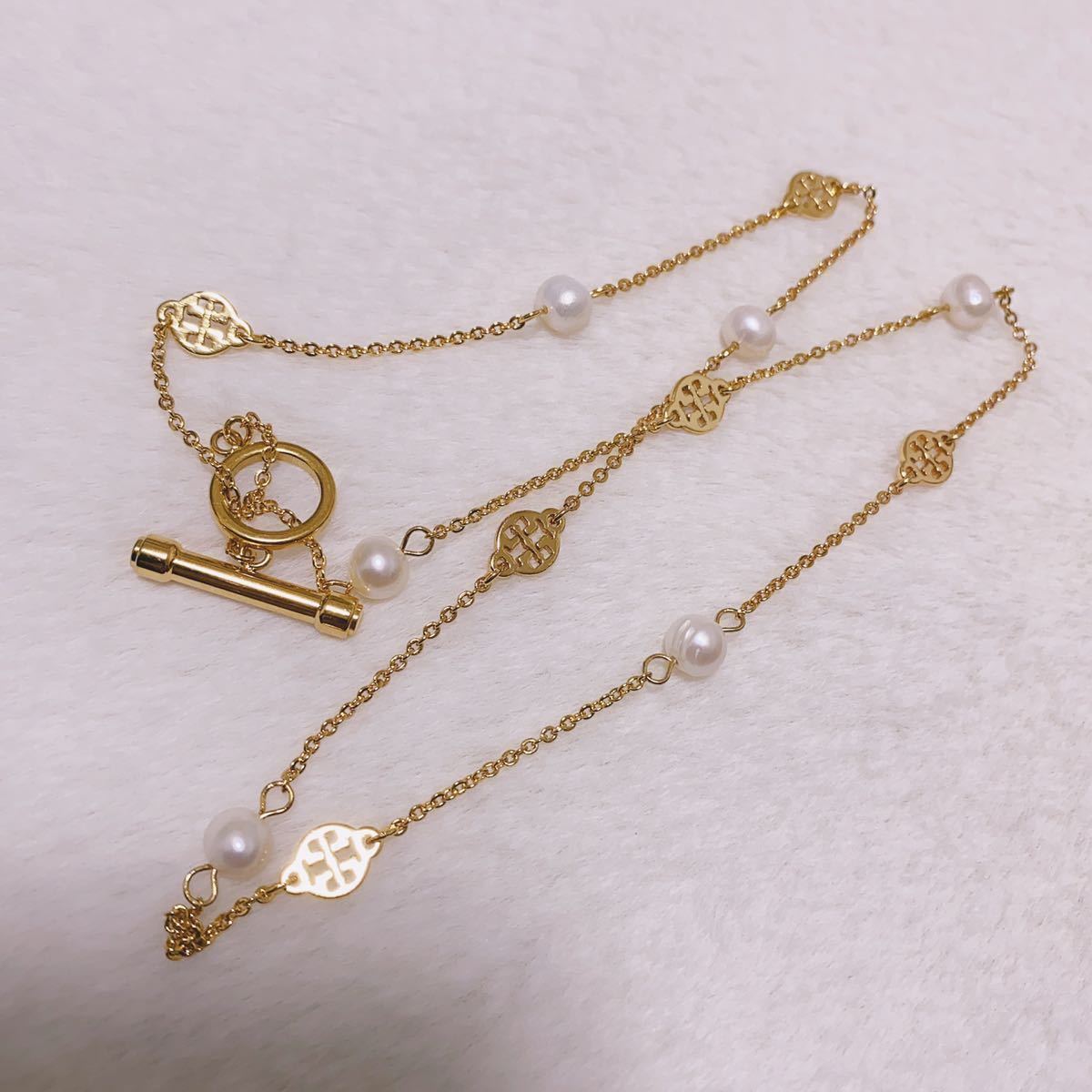 新品未使用　Tory Burch トリーバーチ　ネックレス　ゴール　パール_画像7