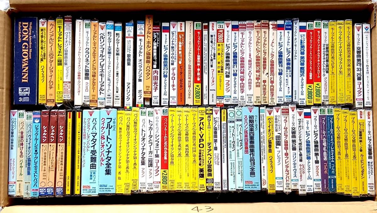 ☆　CD　モーツアルト、ベートーベン、バッハ、ブラームス　聴き比べ　(中古)、８７点/１箱