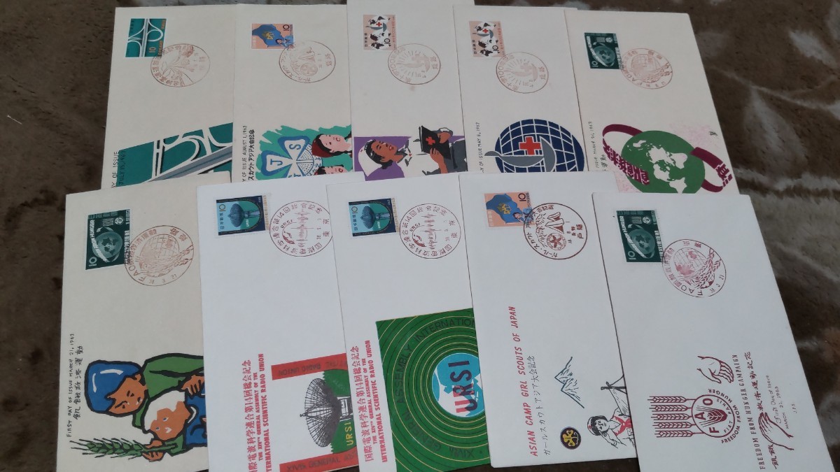 初日カバー FDC 切手趣味週間 年賀 国体 など 昭和３０年代 発行 100枚@43_画像9