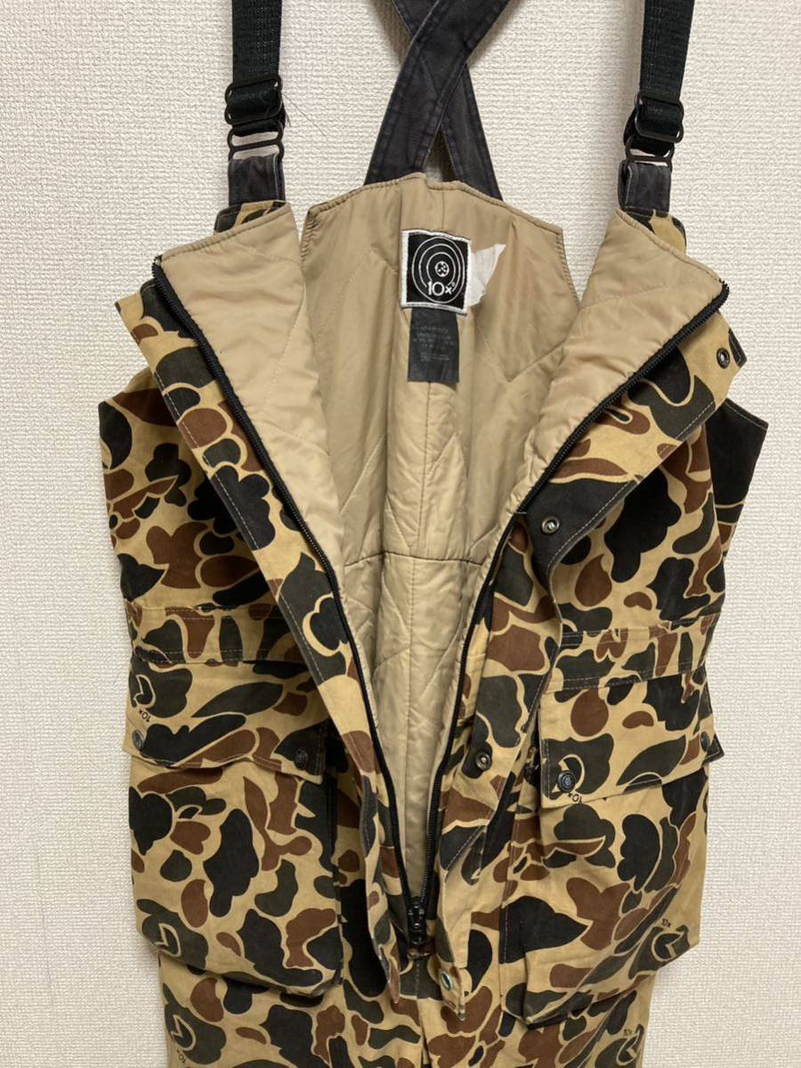 80's USAヴィンテージ 10X ハンティング カモフラージュ柄 中綿オーバーオール GORE-TEX オーバーオール ワーク 迷彩 カモフラ柄 USA製 L_画像7