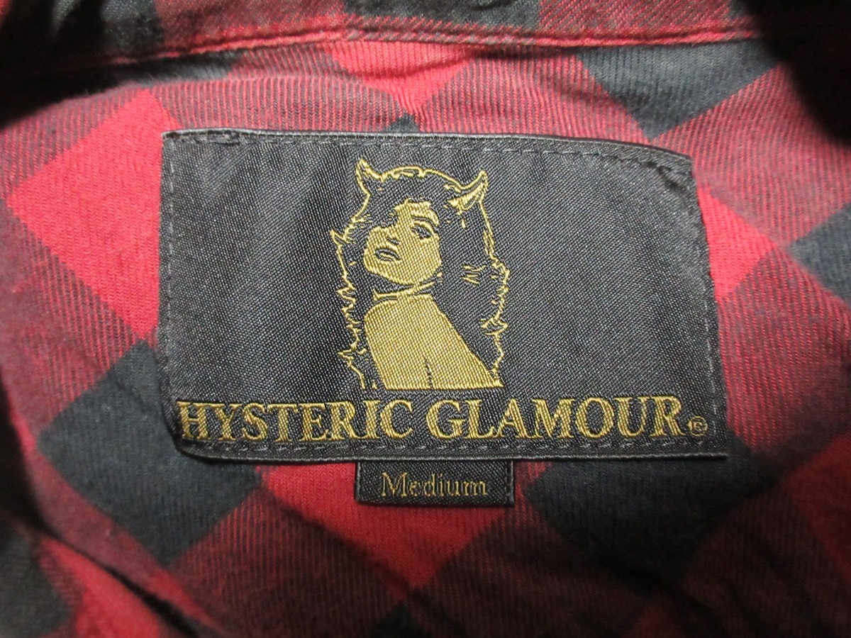 ヒステリックグラマー HYSTERIC GLAMOUR チェック ジップアップ 長袖 シャツ 0293AH04 難有_画像9