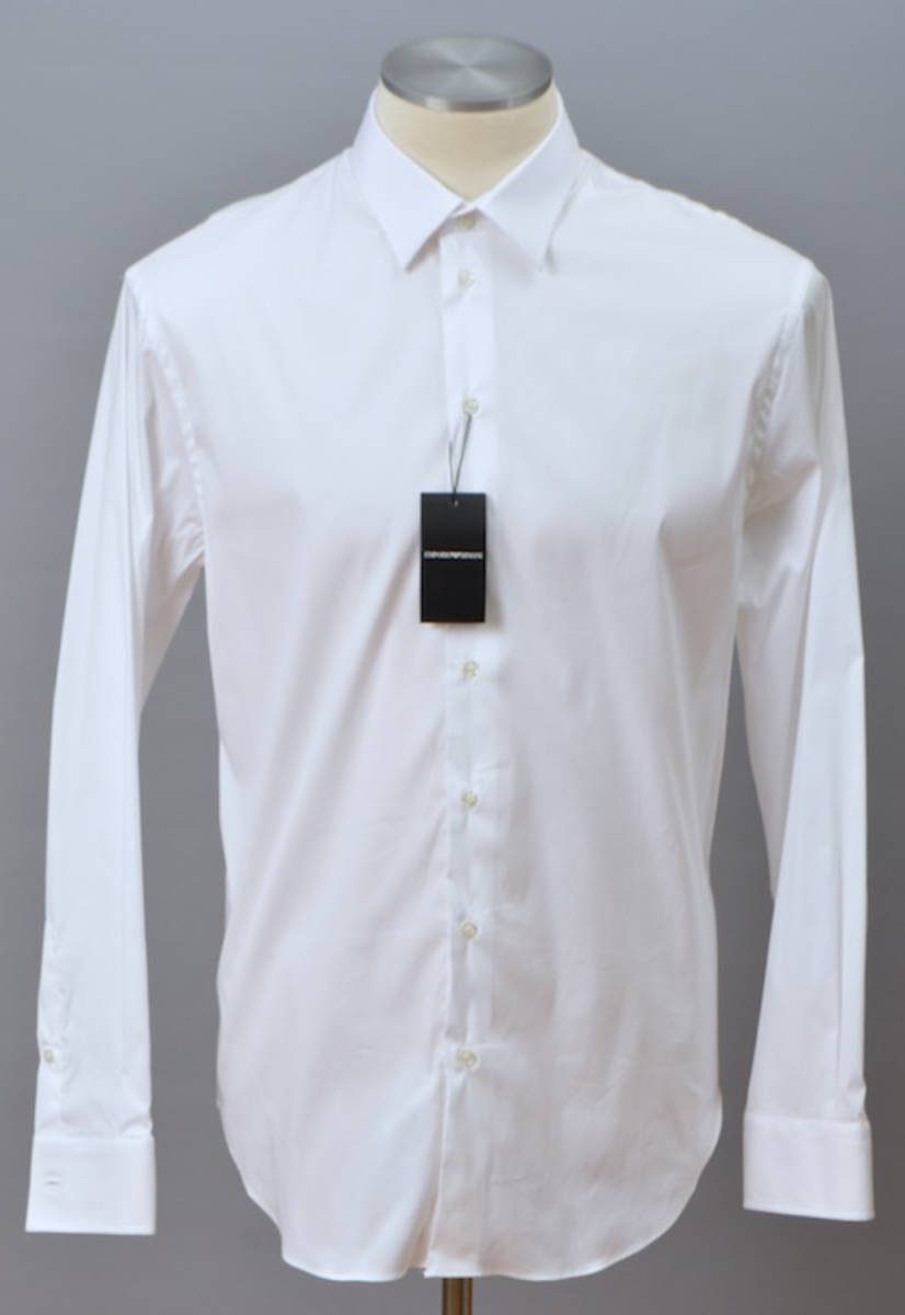 高価値 【SH448】エンポリオアルマーニ コットン製 白 長袖シャツ(44) 長袖シャツ