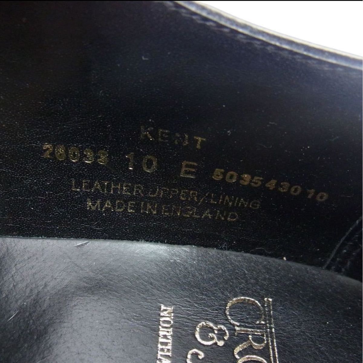 CROCKETT&JONES クロケットアンドジョーンズ KENT 347LAST ケント ブラックカーフ ストレートチップ 10E【新古品】【未使用】【中古】_画像7