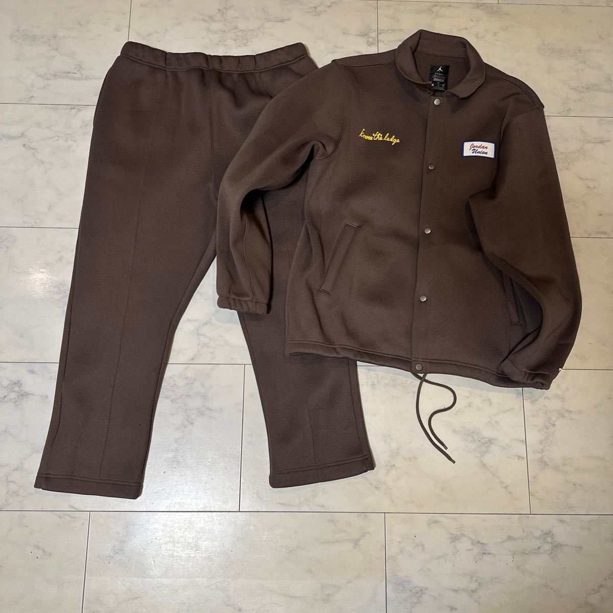 XLサイズ UNION JORDAN COACHES JACKET 茶色 ユニオン ジョーダン コーチジャケット　セットアップ 上下セット_画像1