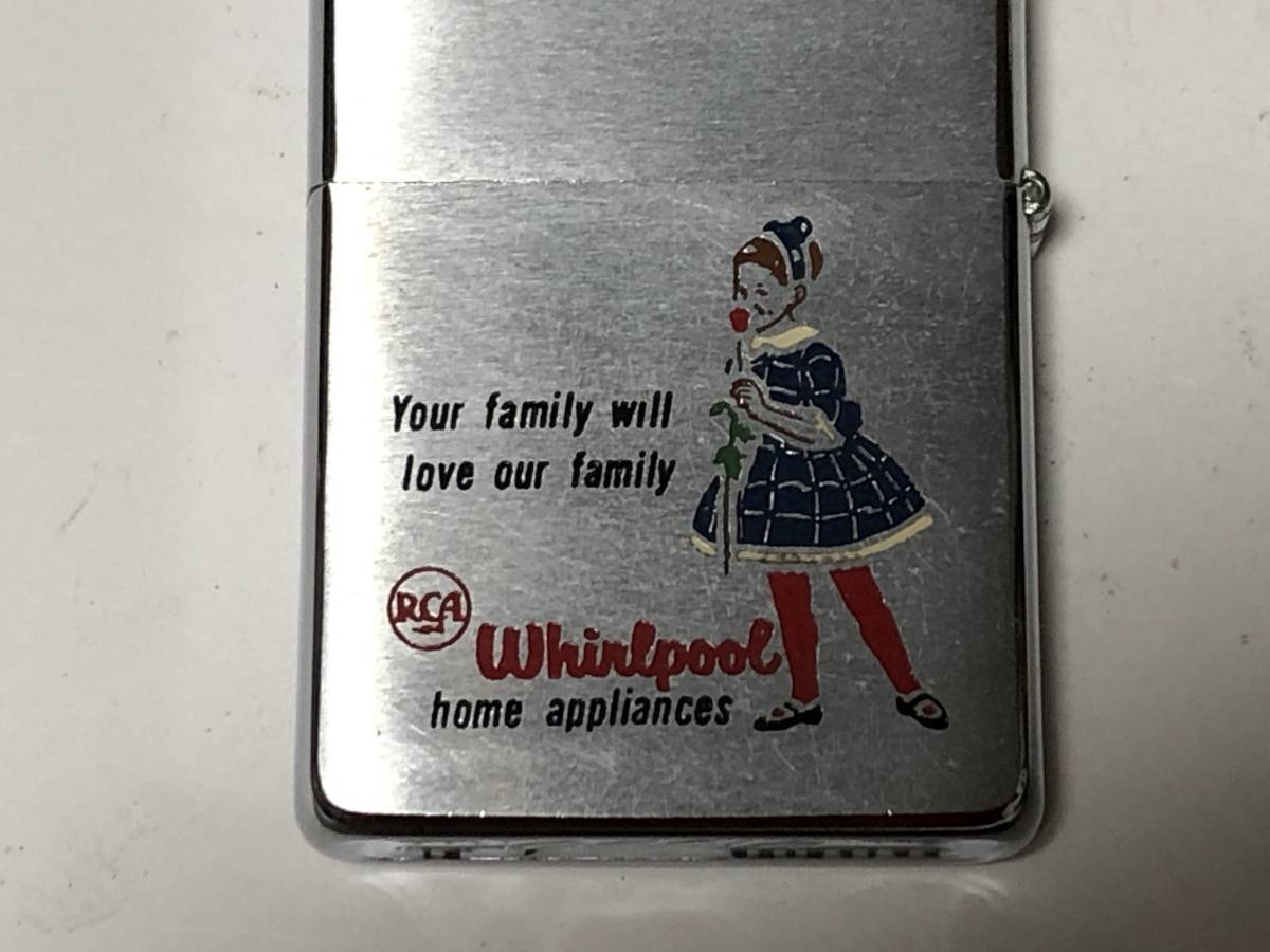 ZIPPO ジッポー RCA ワールプール　Whirlpool 企業ロゴ 家電メーカー 両面 少女 1959年製 アメリカ USA 喫煙具 MADE IN USA_画像2