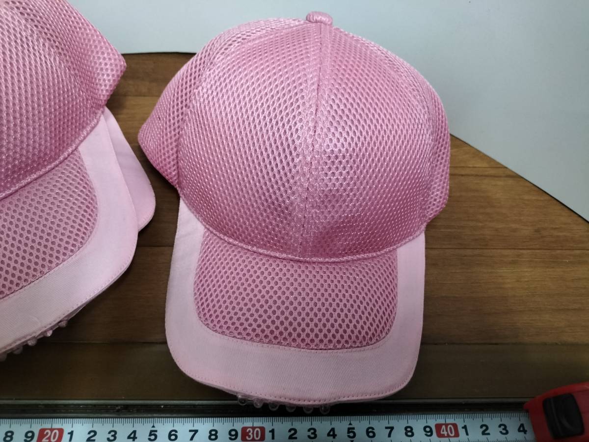 コレクション　帽子　LEDキャップ　ピンク　ライト　防災　安全　夜間　5個　大人用　まとめて_画像2