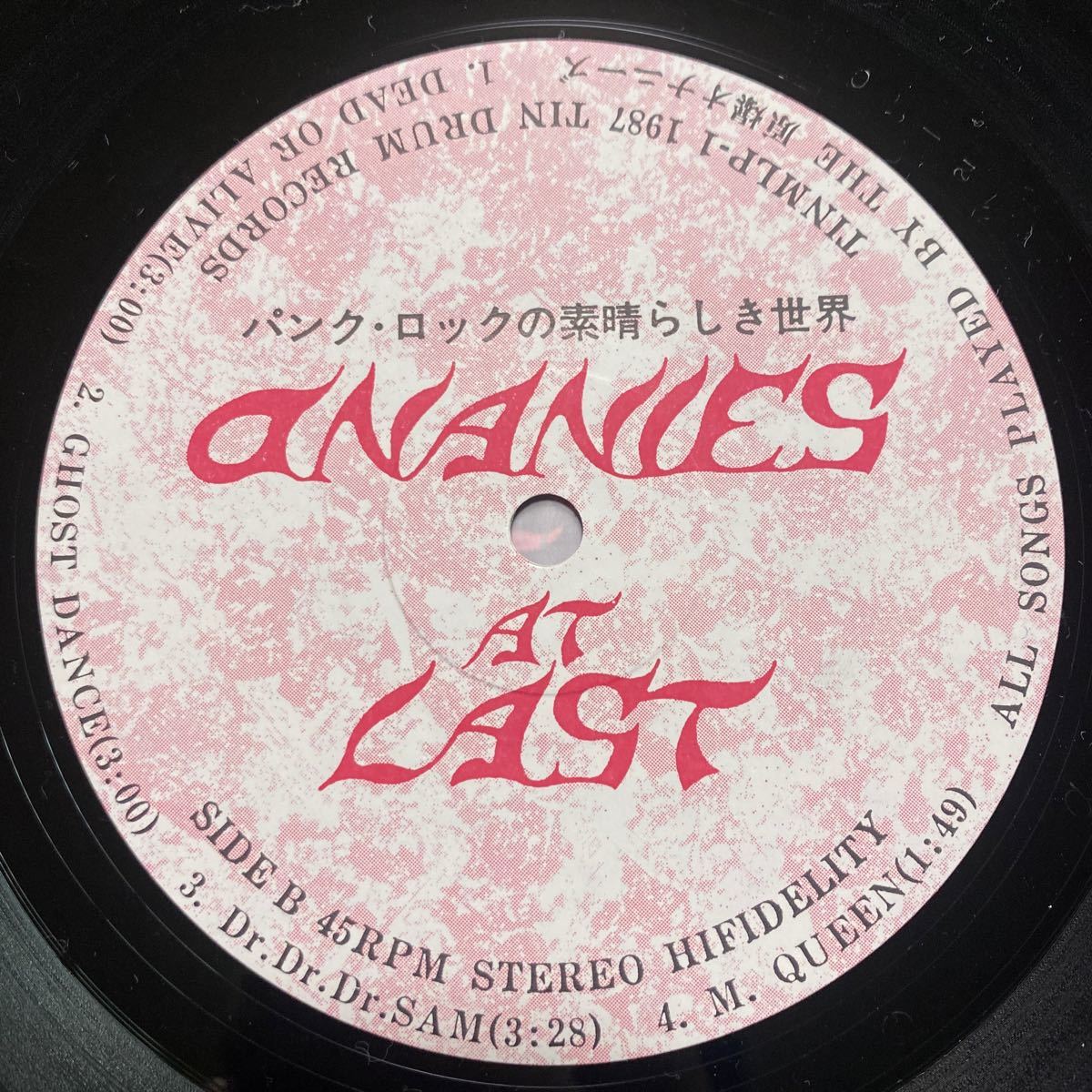 【美品・ステッカー付】 Onanies At Last「パンクロックの素晴らしき世界」THE 原爆オナニーズ TINMLP-1 レコード LP_画像6