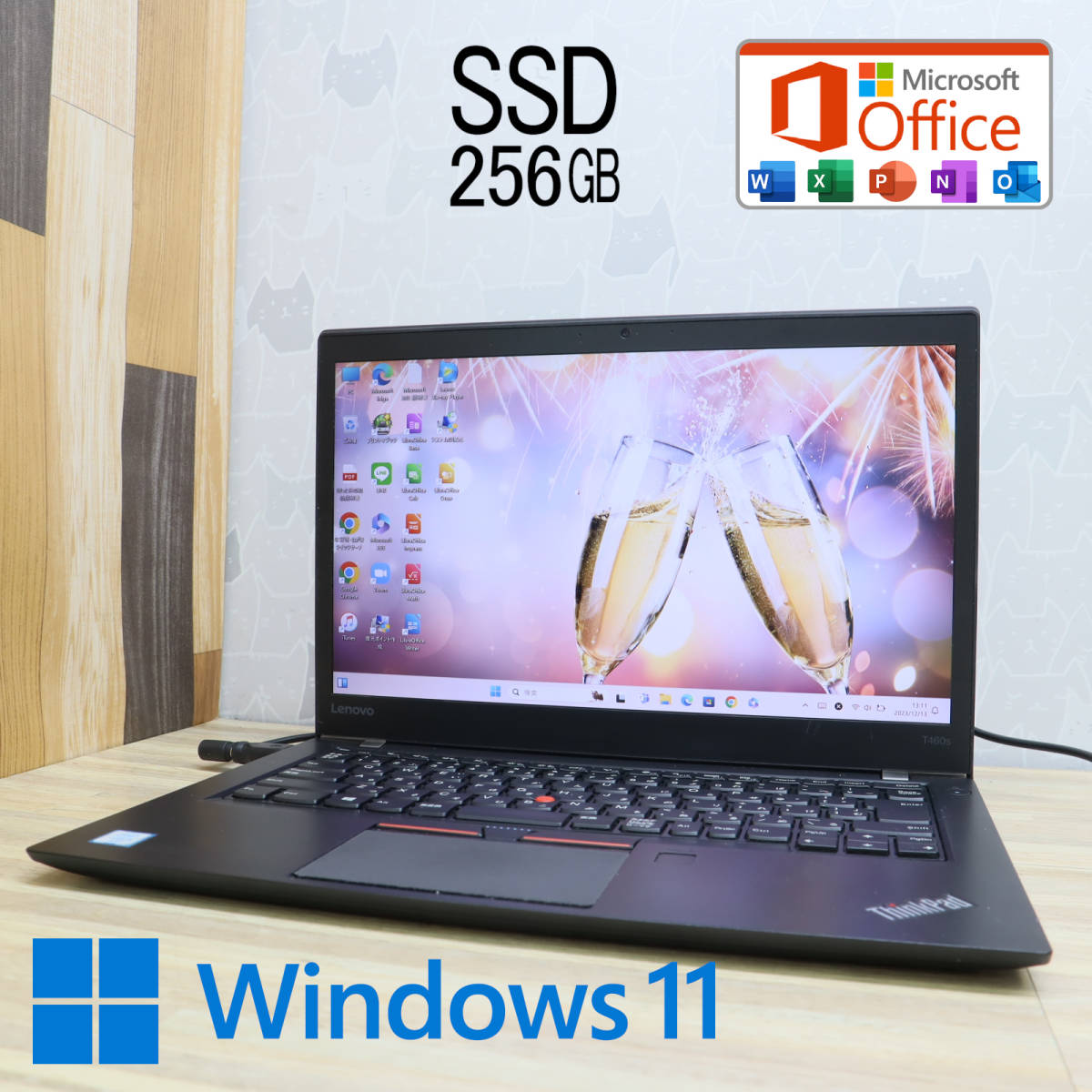 ★超美品 高性能6世代i5！M.2 SSD256GB★T460S Core i5-6300U Webカメラ Win11 MS Office 中古品 ノートPC★P62646_画像1