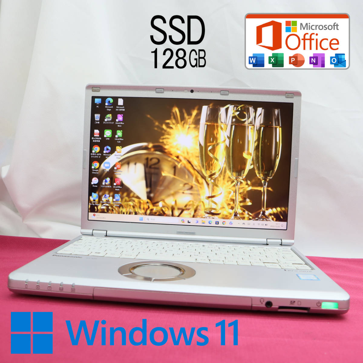 ★中古PC 高性能7世代i3！M.2 SSD128GB★CF-SZ6 Core i3-7100U Webカメラ Win11 MS Office 中古品 ノートPC★P63890_画像1