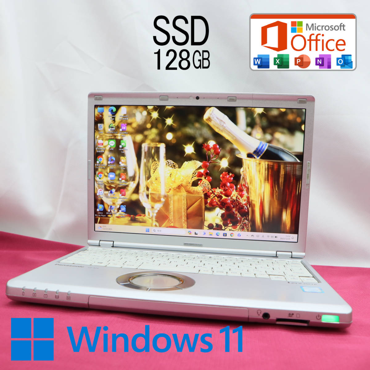 ★中古PC 高性能7世代i3！M.2 SSD128GB★CF-SZ6 Core i3-7100U Webカメラ Win11 MS Office 中古品 ノートPC★P64192_画像1