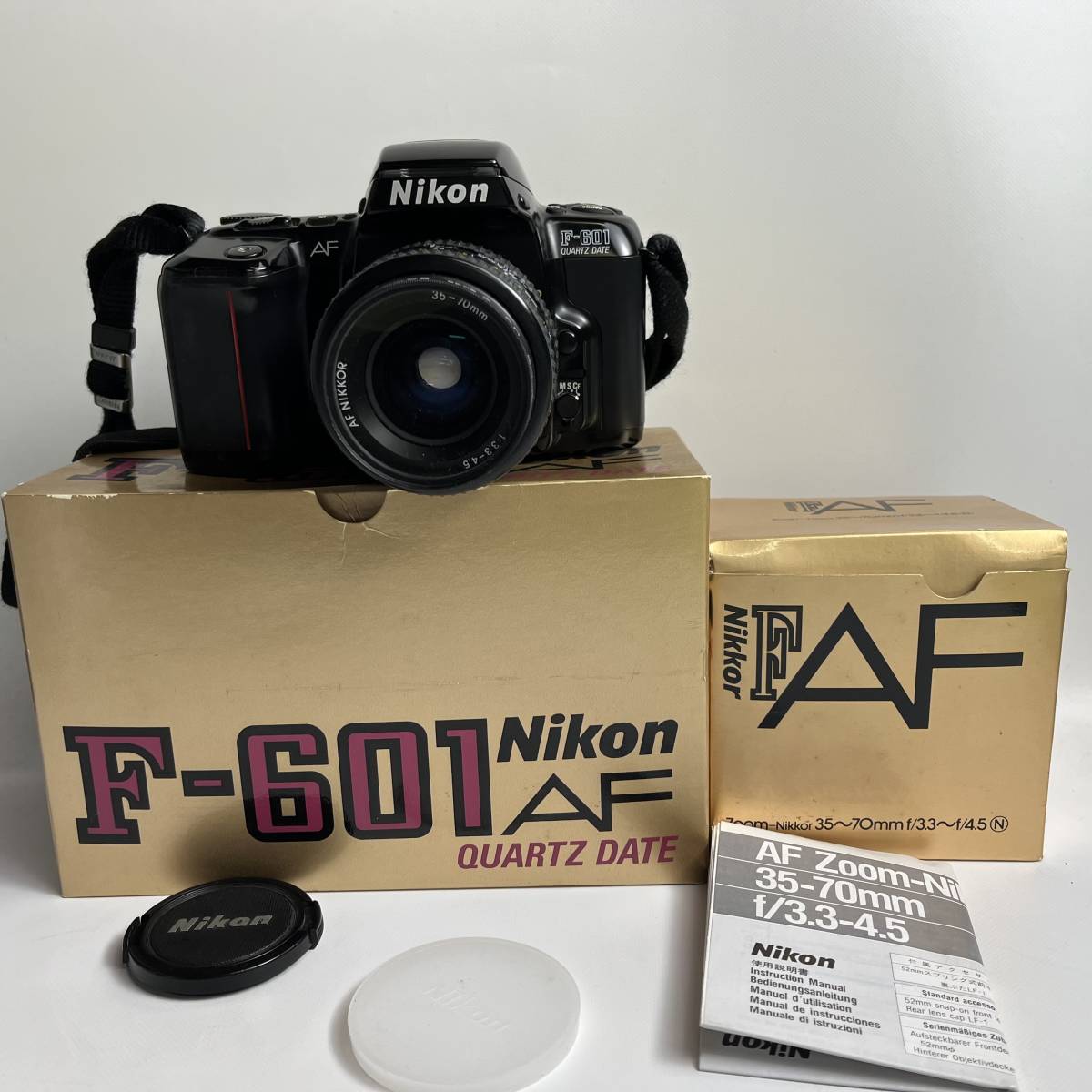 1円～[簡易動作確認済み] Nikon ニコン F-601 ブラック ボディ AF 35-70mm f3.3-4.5 レンズセット_画像1