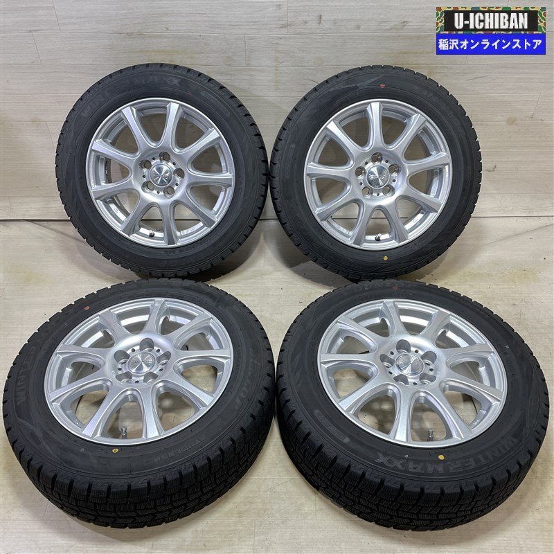 170系 シエンタ 等 DUFACT 6-15+45 5H100 2021年製 ダンロップ WM02 185/60R15 15インチ スタッドレス 4本セット 009_画像1