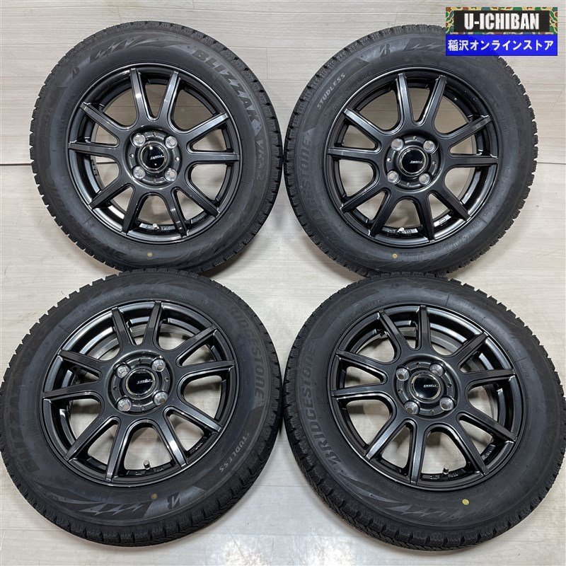 軽 軽自動車 等 EMBELY 4.5-14+45 4H100 2022年製 ブリヂストン VRX2 155/65R14 14インチ スタッドレス 4本セット 009_画像1