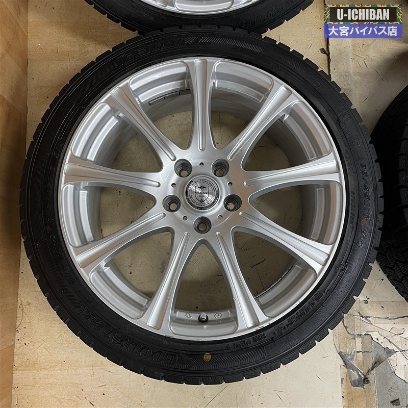 スタッドレスセット 225/45R18 2020年製 グッドイヤー アイスナビ7 & ジョーカー 18インチ 7.5J +38 5H 114.3 4本セット クラウン など 004_画像2