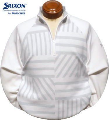 【ホワイト 3Lサイズ】 スリクソンbyデサント セーター メンズ RGMWJL02 松山英樹プロ共同開発 手洗い可 蓄熱保温 ハーフジップセーター_ホワイト