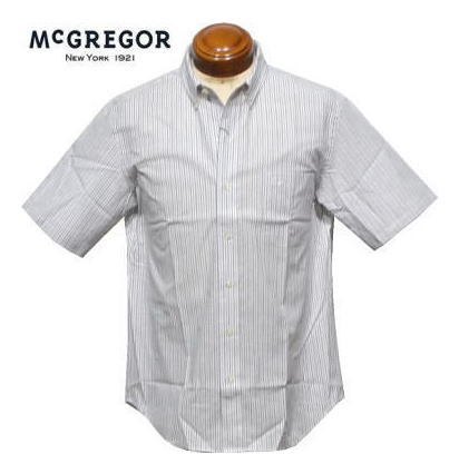 マクレガー ボタンダウン半袖シャツ メンズ 111162506 手洗い可 半袖シャツ ブルー LL