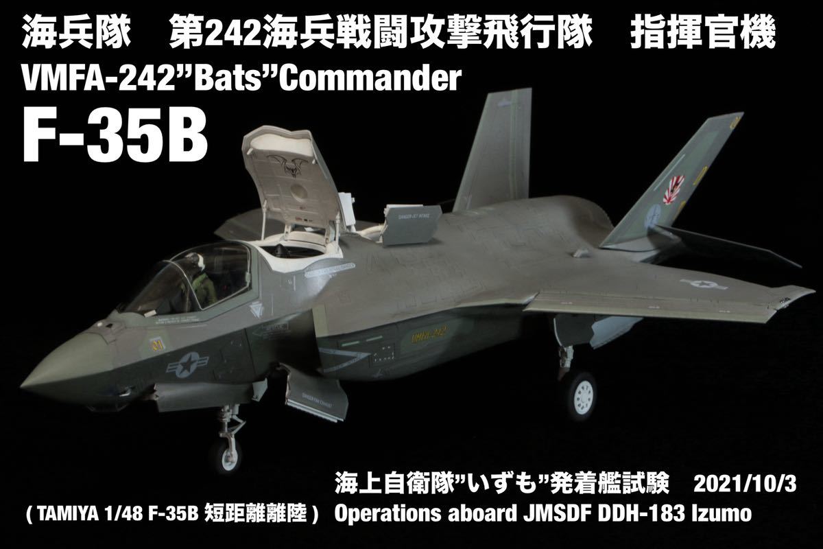 タミヤ 1/48 F-35B 短距離離陸形態　いずも発着艦試験　VMFA-242 バッツ　完成品_画像1