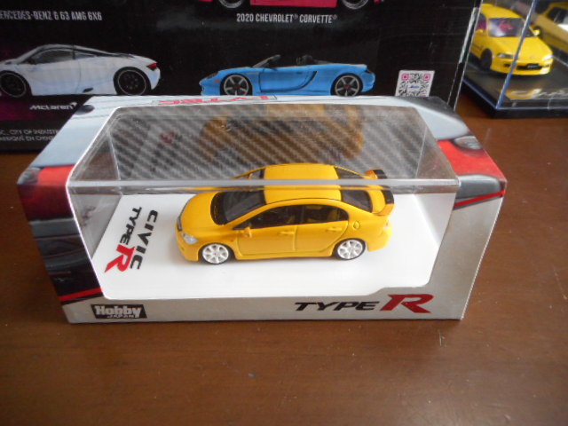 ★★1/64 ホビージャパン ホンダ シビック タイプR FD2 サンライトイエロー 2007 Hobby Japan Honda Civic TypeR Yellow★★_画像3