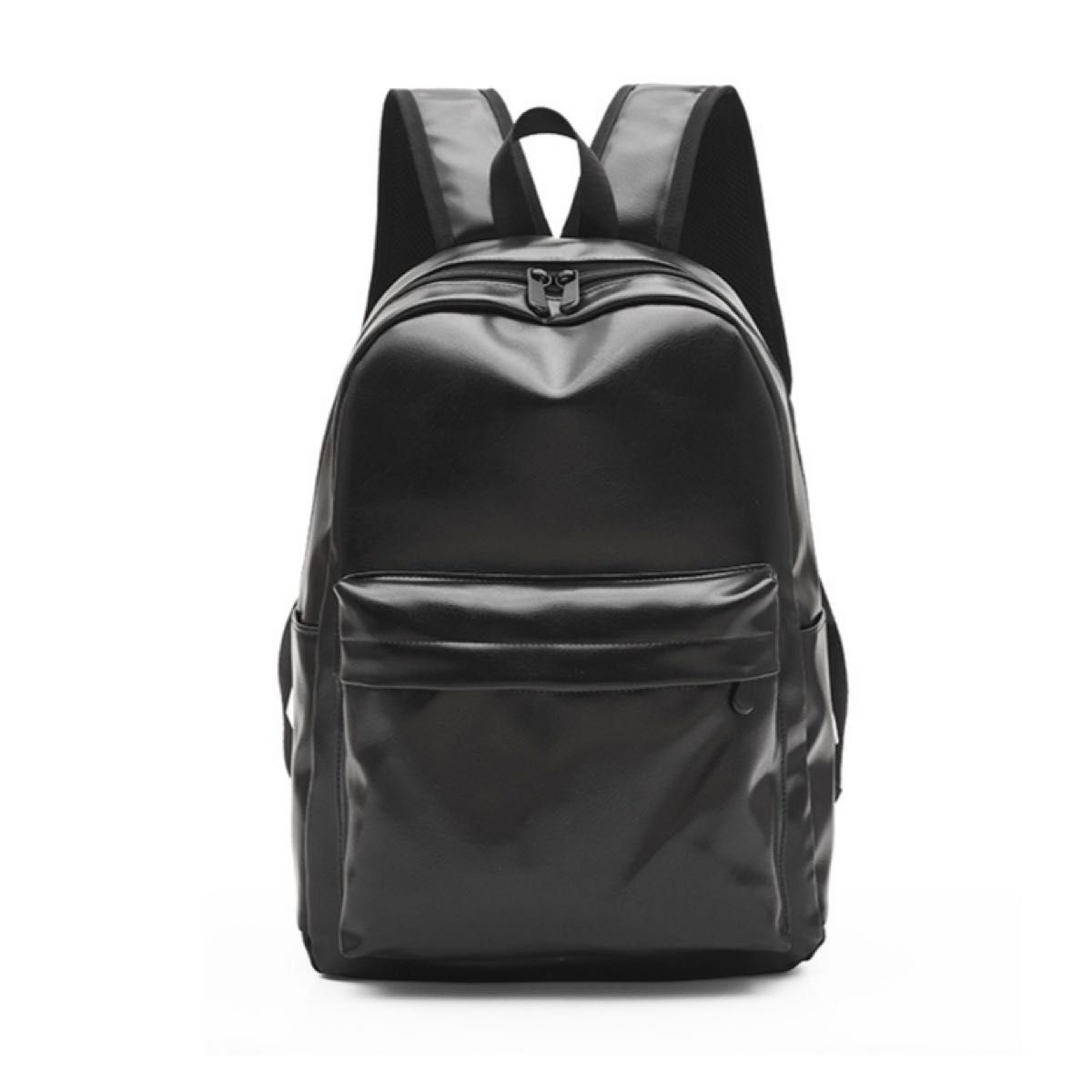 ユニセックス レザーリュック ブラック【382】 大容量 バックパック メンズバッグ レディースバッグ