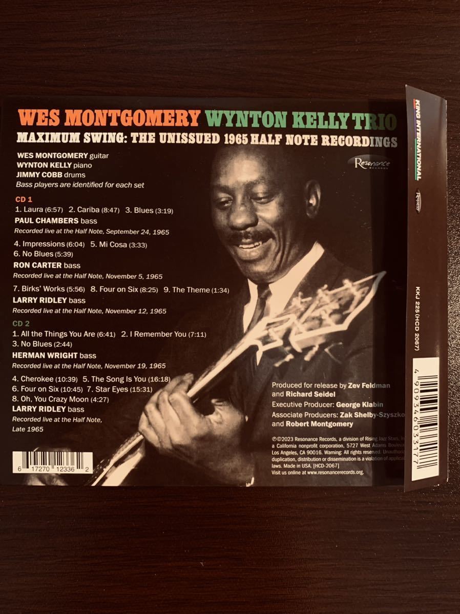 WES MONTGOMERY WYNTON KELLY TRIO MAXIMUM SWING THE UNISSUED 1965 HALF NOTE RECORDINGS ウェスモンゴメリー ウイントンケリー CD2枚組_画像2