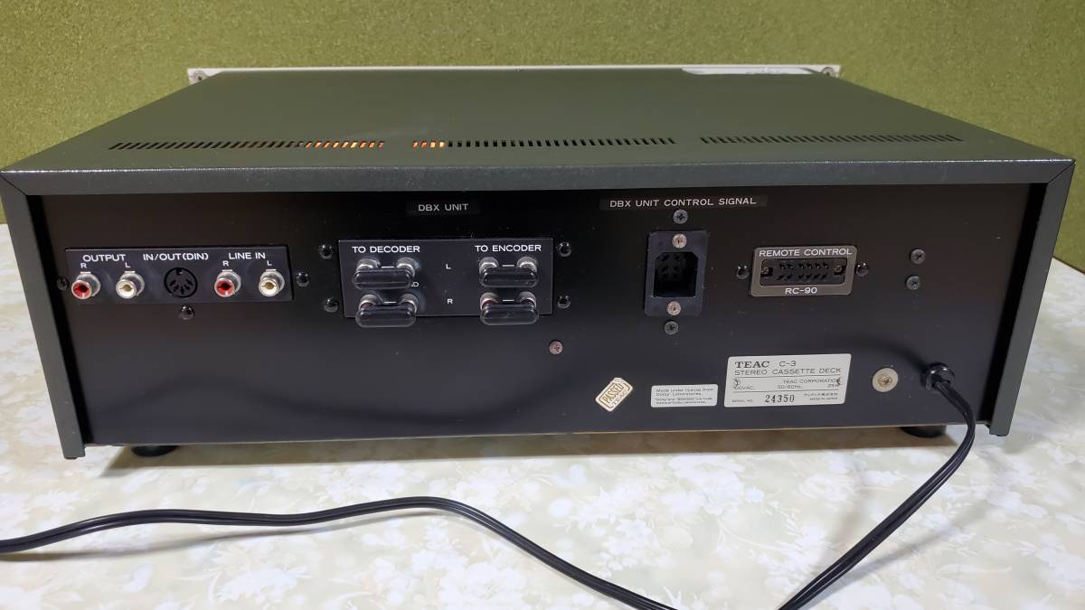 完動・美品　TEAC C-3 ティアック カセットデッキ 取扱説明書付 (ハンドル付)_画像7