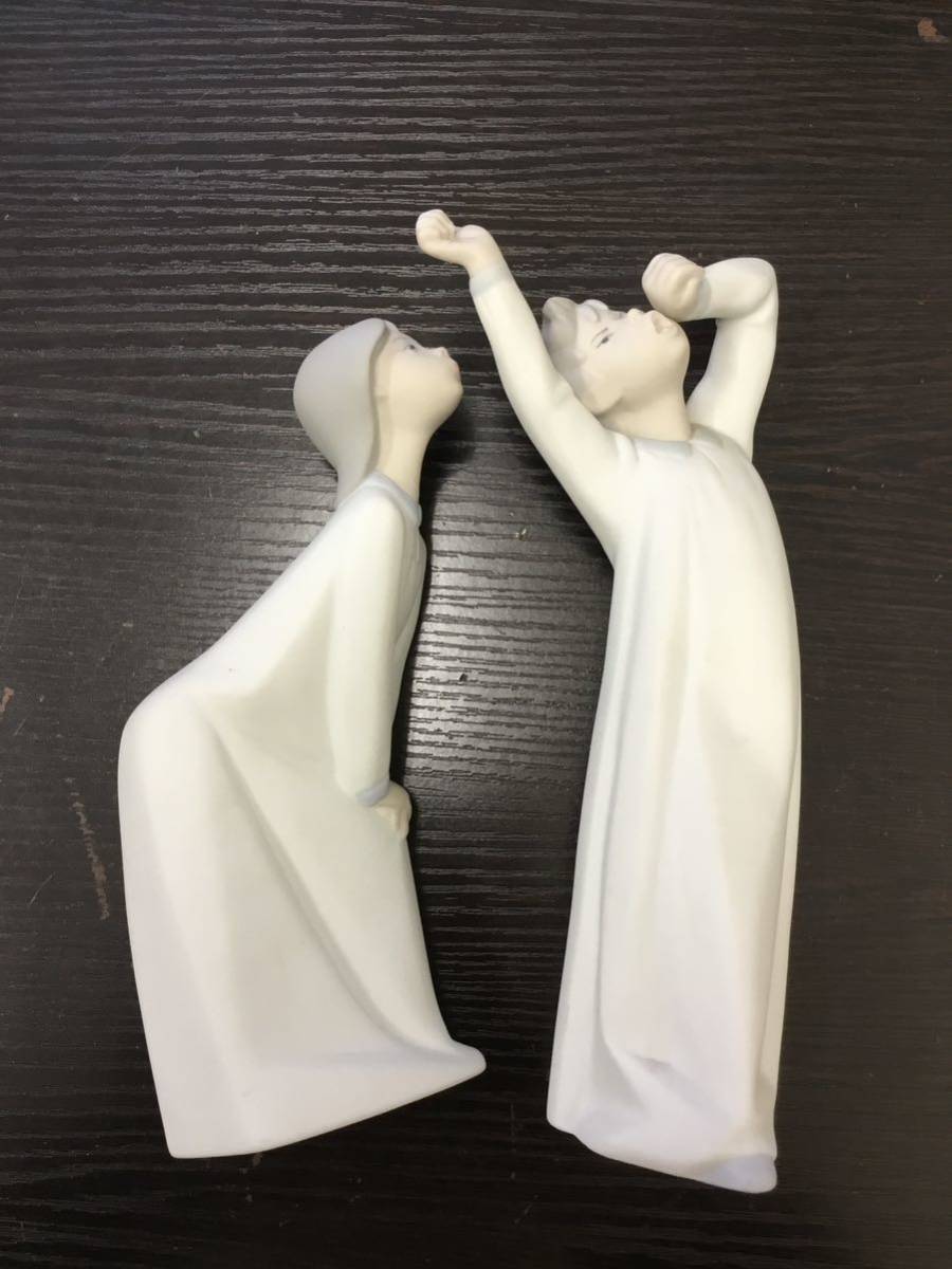 置物 LLADRO リアドロ　目覚めた少年　キスをする少女_画像5