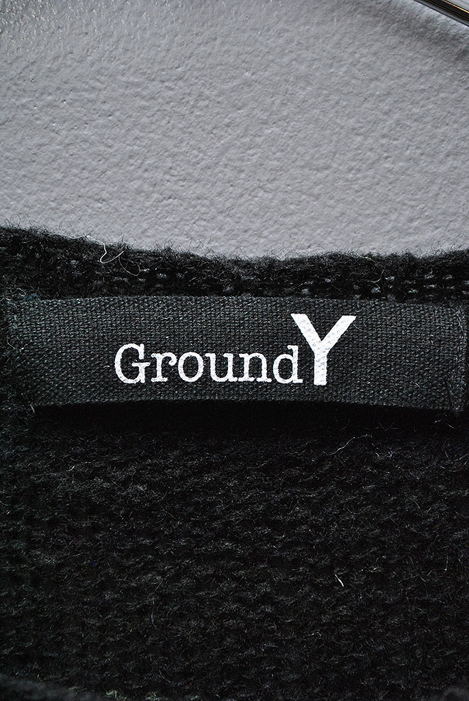 GROUND Y Border poplar knit Jumbo drape knit グラウンドワイ/ニット/セーター/ボーダー/ブラック_画像5