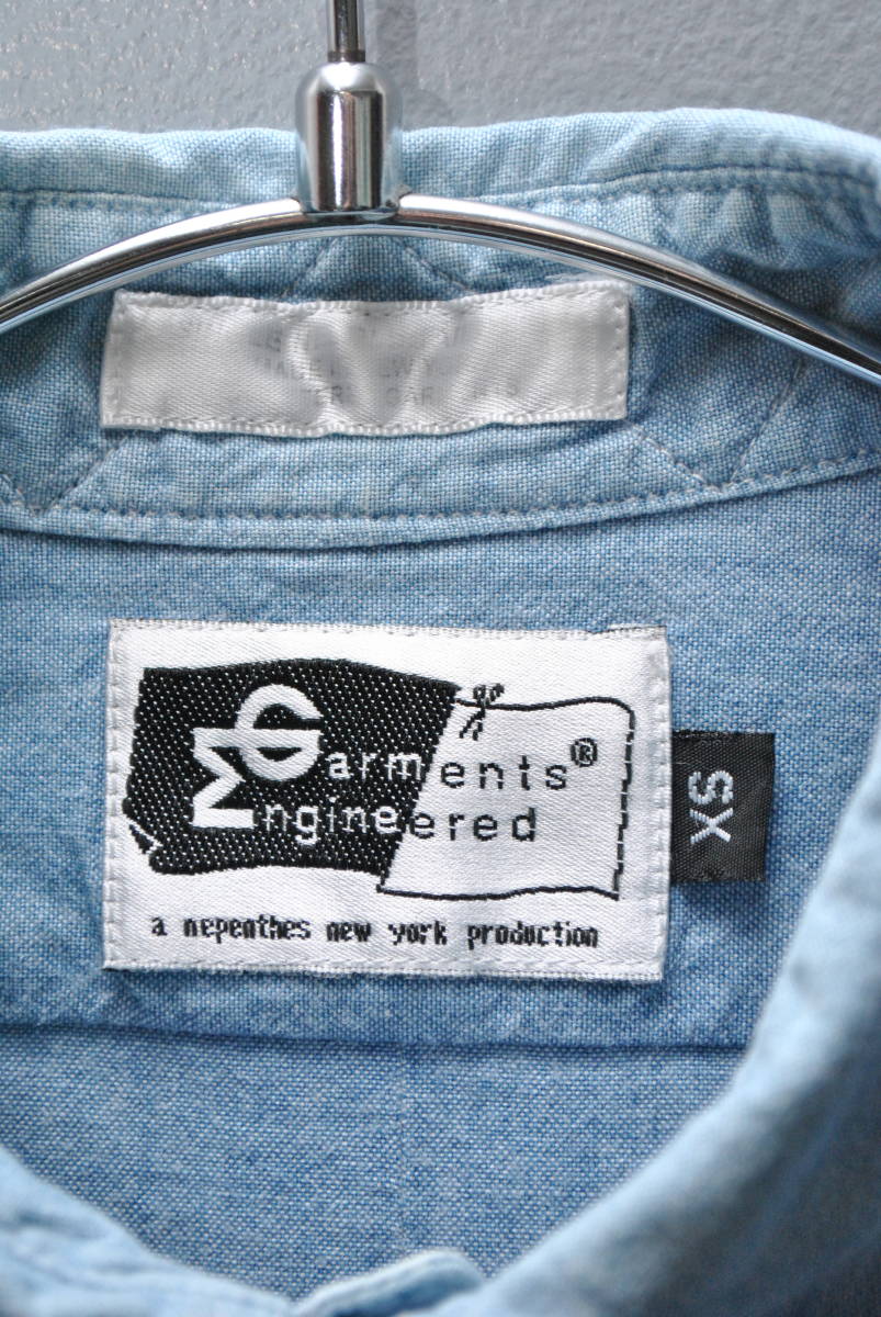ENGINEERED GARMENTS автомобиль n пятно - кнопка down рубашка одежда, сконструированная и изготовленная на научной основе / рубашка work shirt / индиго /XS