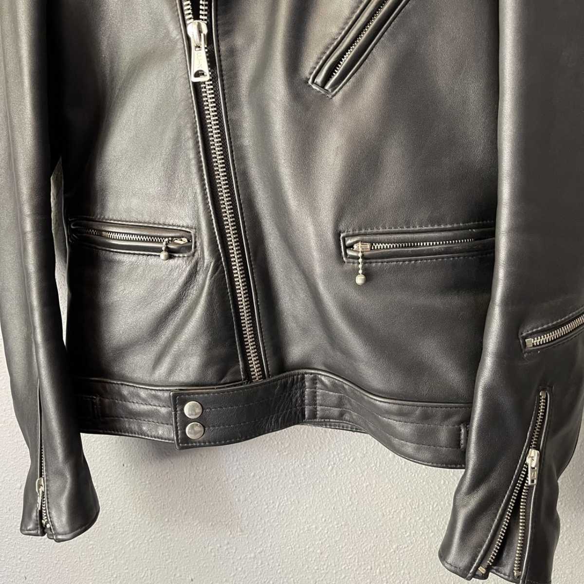 廃盤 lewis leathers ルイスレザー 441T サイクロン タイトフィット 34 カウハイド レザー ライダース ジャケット ブラック ライトニング_画像3