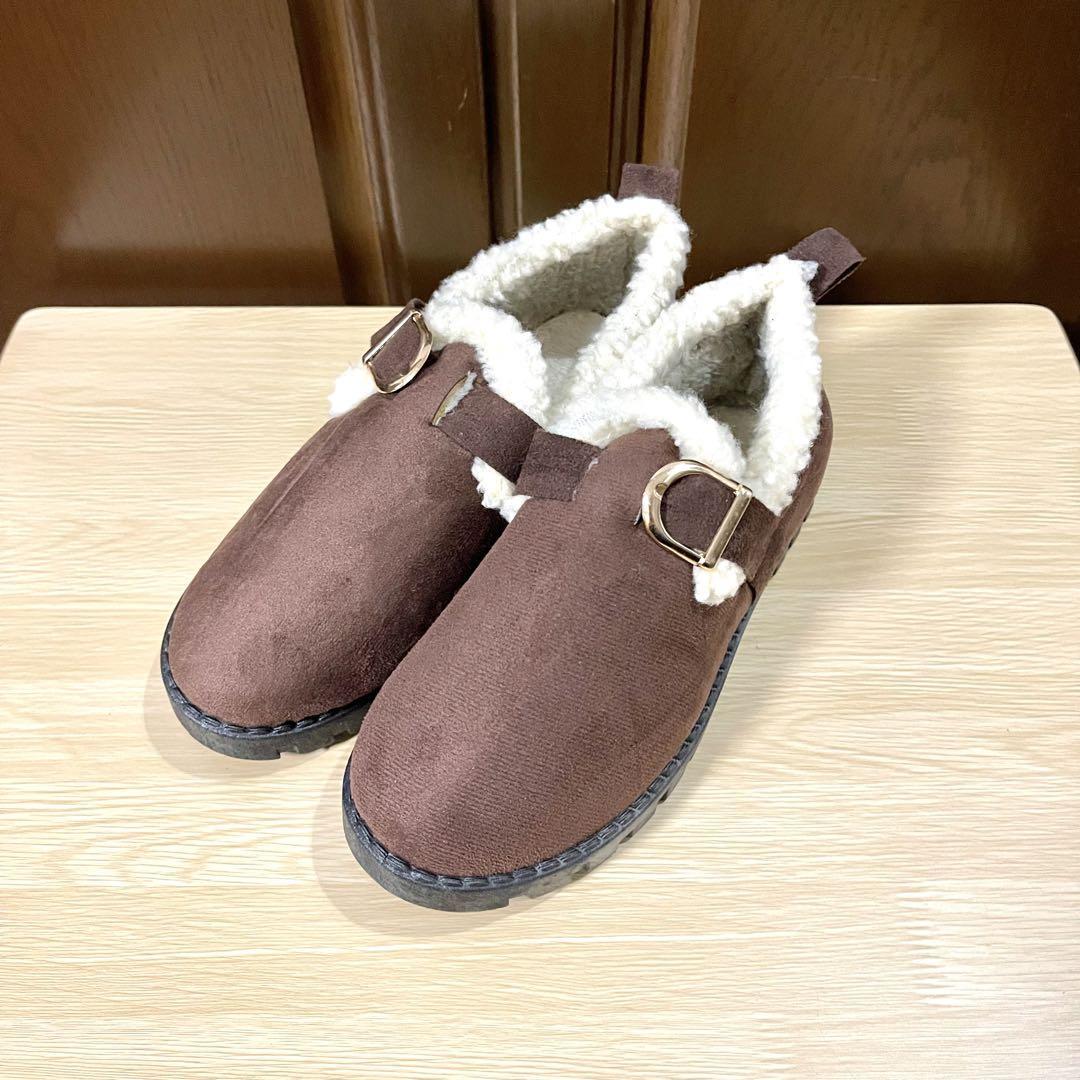  boa moccasin flat shoes ultimate . protection against cold heat insulation stylish casual Brown 23.5