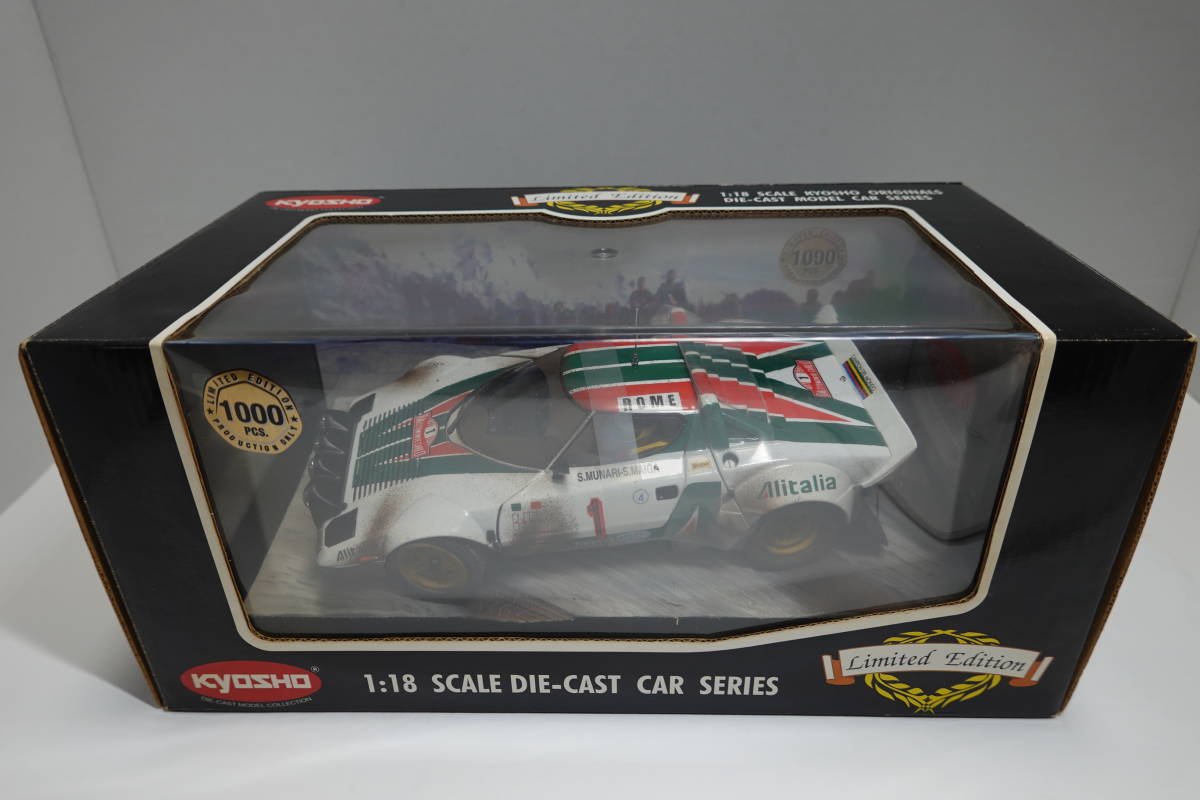 ☆安価・超レア1000台限定☆京商 1/18 LANCA ストラトスSTRATOS HF ALITALIA #1 DIORAMA WRC 1977 RALLYE MONTE-CARLO 優勝☆240107_画像1