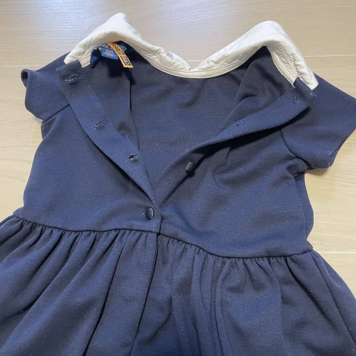 polo RALPHLAUREN ラルフローレン 3t 女の子 フォーマル 半袖ワンピース 白襟 丸襟キッズ 子供服　入園式紺　紺色　95cm_画像6