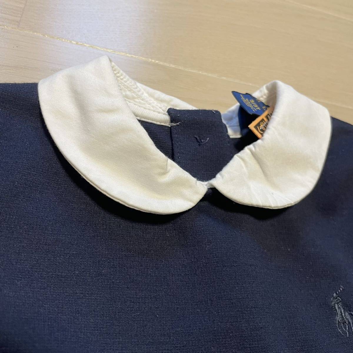 polo RALPHLAUREN ラルフローレン 3t 女の子 フォーマル 半袖ワンピース 白襟 丸襟キッズ 子供服　入園式紺　紺色　95cm_画像9