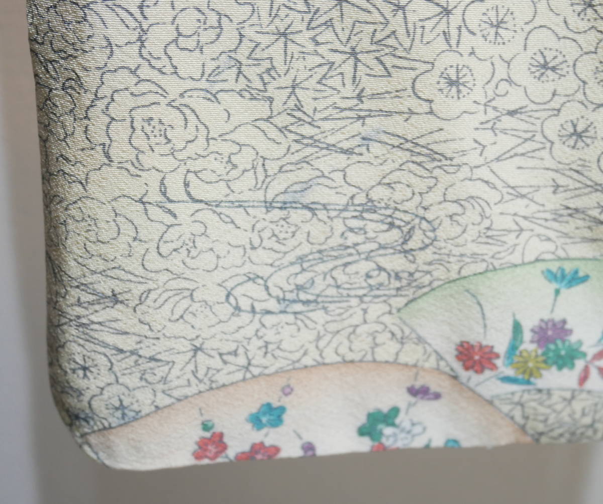 ▲(R601-B364)正絹 羽織 和装コート 袷 高級 小紋 羽織紐 アンティーク 古典柄 リメイク_画像6