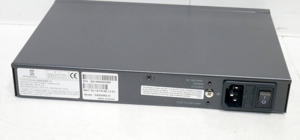 ▲(R601-B331)ハンドリーム 8ポート ギガビット セキュリティスイッチ SG2008G パソコン周辺機器 ネットワーク機器_画像4
