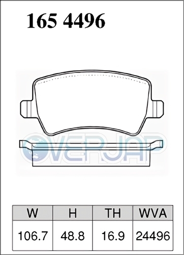 Z1654496 DIXCEL Zタイプ ブレーキパッド リヤ用 VOLVO(ボルボ) V70 (III) BB6304TW 2007/11～ T-6 AWD_画像2