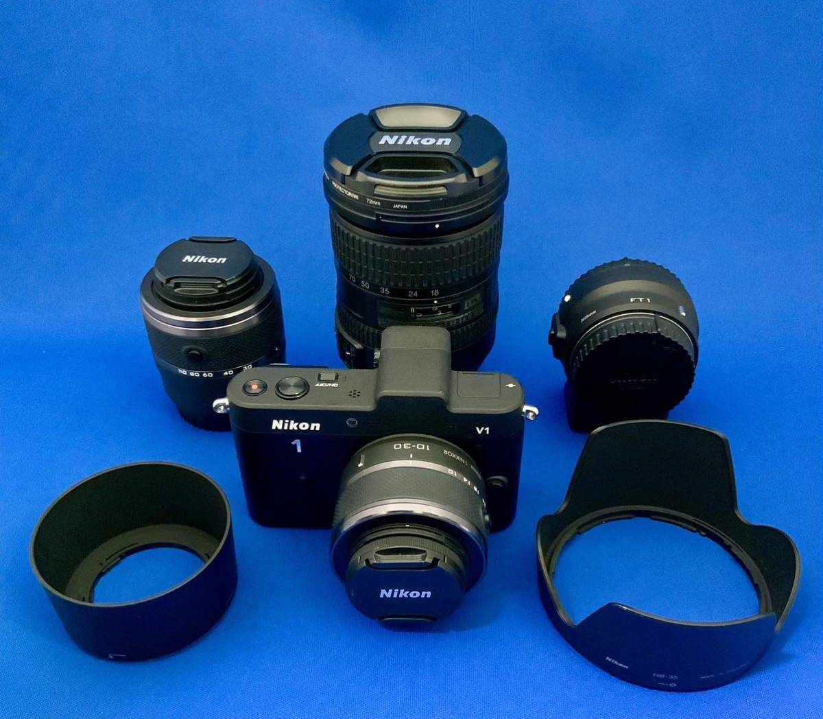 Nikon1 V1 ダブルズームレンズおよびFT1+DXズームレンズの美品セット_画像1