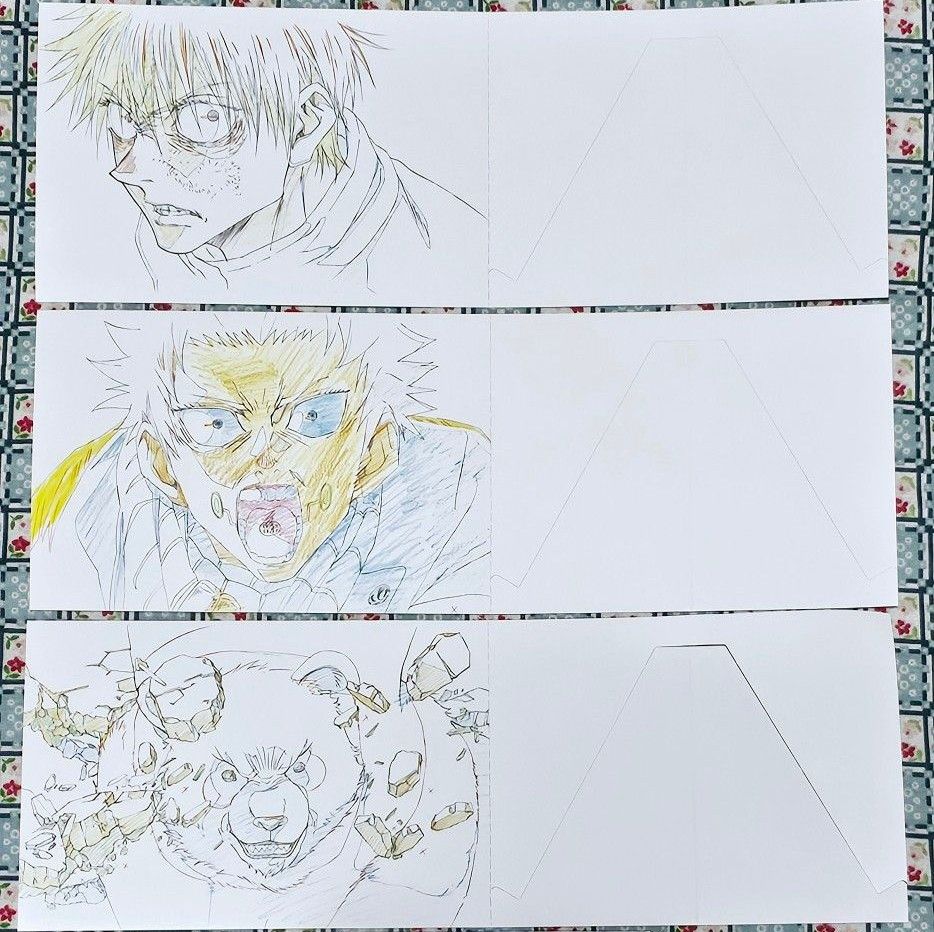 呪術廻戦展呪術廻戦0展入場特典原画乙骨憂太狗巻棘パンダポスト 呪術廻戦展呪術廻戦0展入場特典原画乙骨憂太狗巻棘パンダポスト