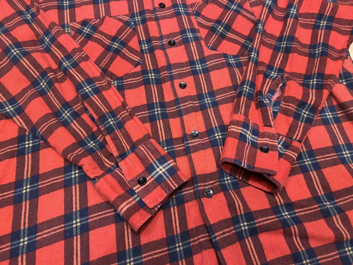 The Highlander Flannel Vintage ハイランダーフランネル 赤チェック 希少 サイズXL Rare レア BY BUD BERMA ネルシャツ 大きめサイズ_画像6