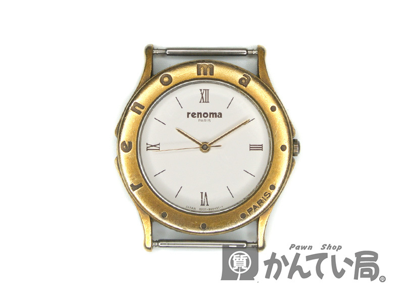 renoma[ Renoma ] lady's wristwatch case only flat battery present condition delivery Movement Citizen 6031-G02468 8080603