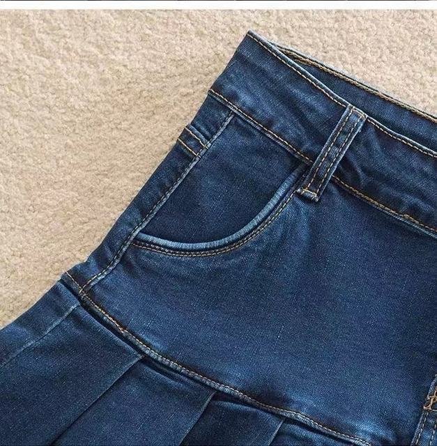  женский большой размер микро Mini внутренний брюки имеется юбка в складку джинсы Denim мини-юбка супер мини-юбка симпатичный XL