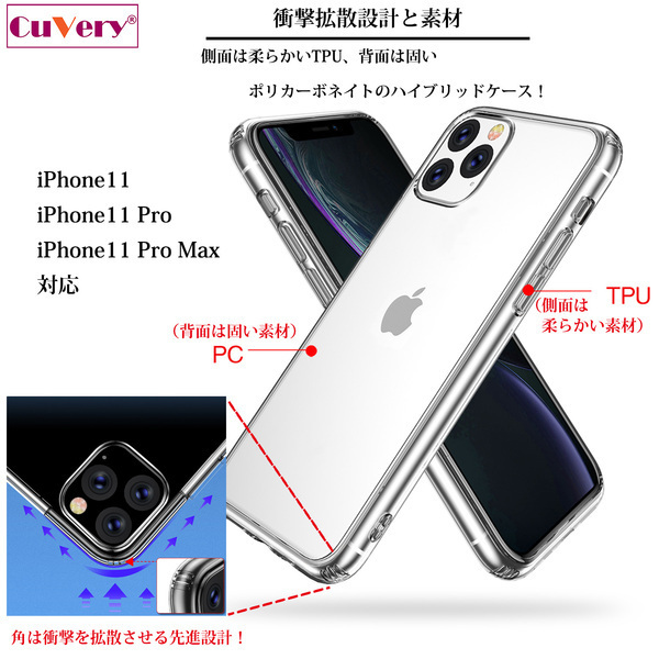 iPhone11pro ケース クリア リンゴ食べるクマ ホワイト スマホケース 側面ソフト 背面ハード ハイブリッド_画像5