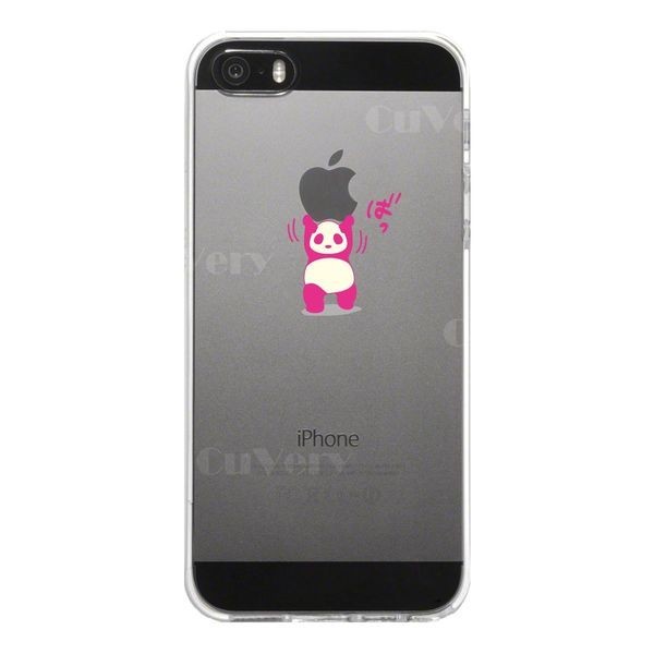 iPhone5 iPhone5s ケース クリア ピンクパンダ重量挙げ スマホケース ハード スマホケース ハード_画像4