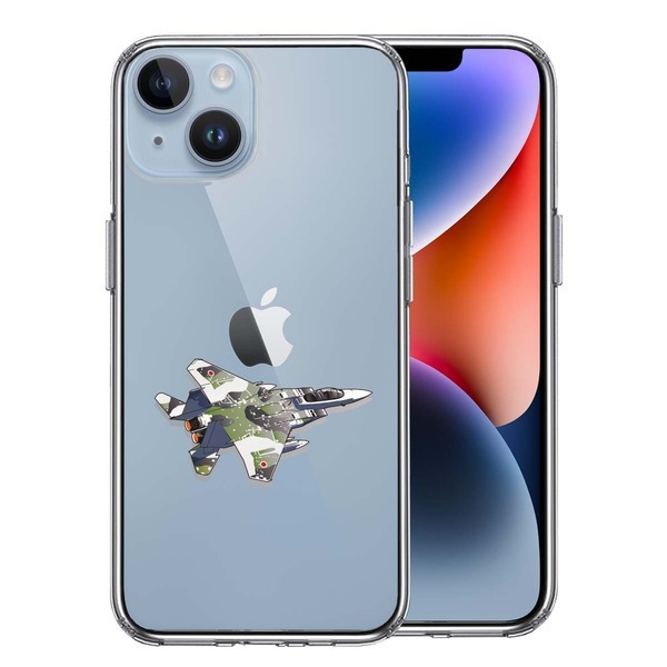 iPhone14Plus ケース クリア 航空自衛隊 F 15J アグレッサー スマホケース 側面ソフト 背面ハード ハイブリッド_画像1