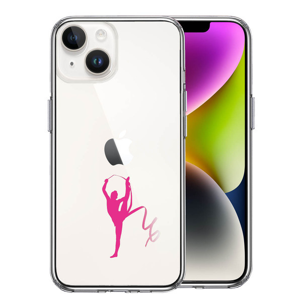 iPhone14Plus ケース クリア 新体操 リボン スマホケース 側面ソフト 背面ハード ハイブリッド_画像1