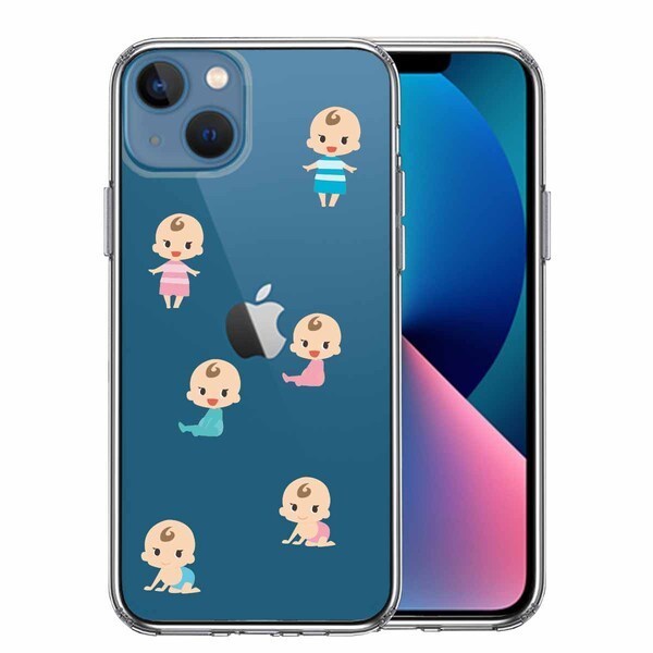 iPhone13mini ケース クリア 赤ちゃん ベイビー 可愛い スマホケース 側面ソフト 背面ハード ハイブリッド_画像1