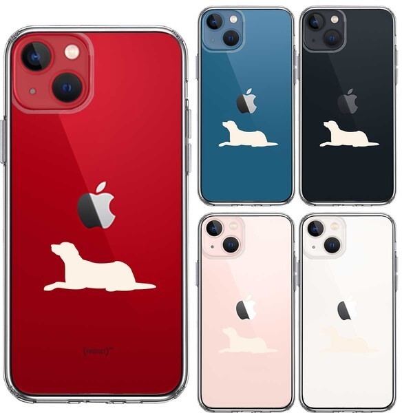 iPhone13mini ケース クリア 犬 ラブラドールレトリバー 白 スマホケース 側面ソフト 背面ハード ハイブリッド_画像2