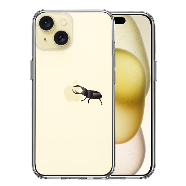 iPhone15Plus ケース クリア クワガタムシ 2 昆虫 スマホケース 側面ソフト 背面ハード ハイブリッド_画像1
