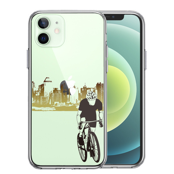 iPhone12 ケース クリア スポーツサイクリング 男子2 スマホケース 側面ソフト 背面ハード ハイブリッド_画像1