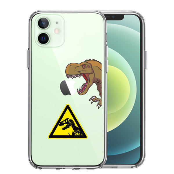 iPhone12 ケース クリア 肉食恐竜 スマホケース 側面ソフト 背面ハード ハイブリッド_画像1